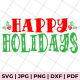 happy holidays svg file