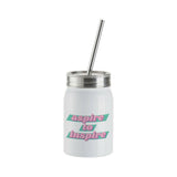 Craft Express 4 Pack 17oz Stainless Steel Sublimation Mason Jars with Straws