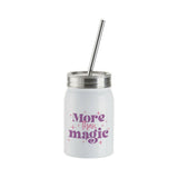 Craft Express 4 Pack 17oz Stainless Steel Sublimation Mason Jars with Straws