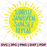 Sunrise Sunburn Sunset Repeat svg file