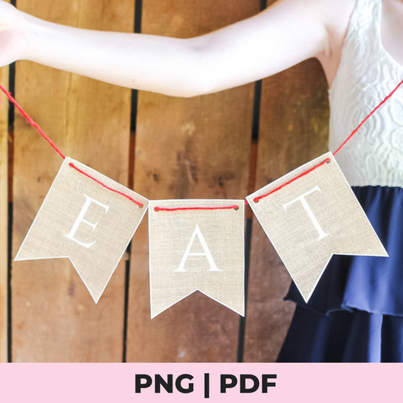 burlap banners letter