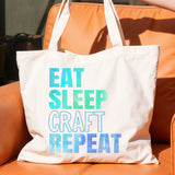 eat sleep craft repeat tote bag