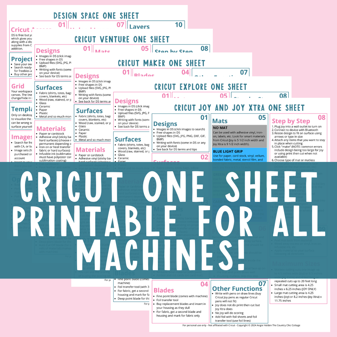 cricut-one-sheet-the-country-chic-cottage for Cricut Maker Free Printable Cricut Cheat Sheets Cricut One Sheet – The Country Chic Cottage for Cricut Maker Free Printable Cricut Cheat Sheets