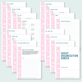 Cricut Organization Binder with various pages on a light gray background