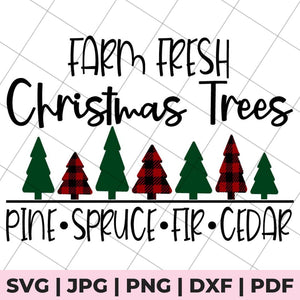 farm fresh christmas trees svg file