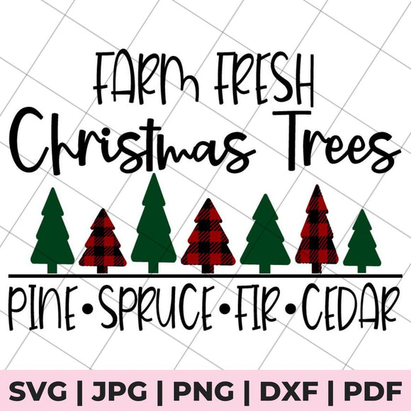farm fresh christmas trees svg file