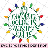 my favorite color is christmas lights svg file