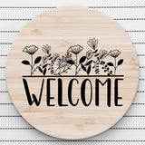 Floral Welcome Sign SVG File