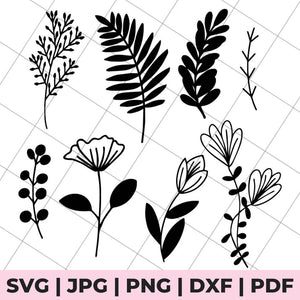 floral stems svg file