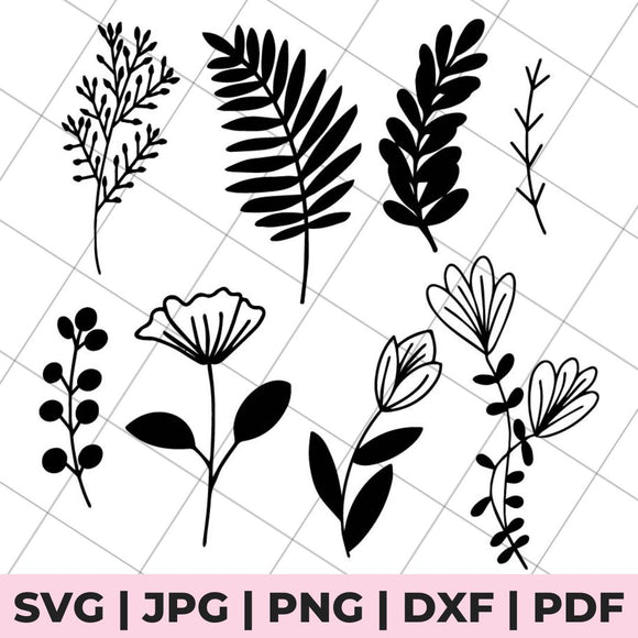 floral stems svg file