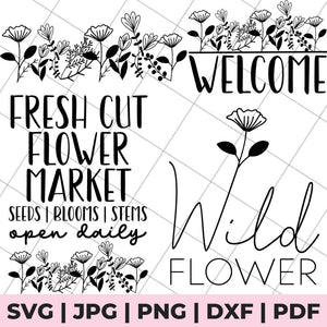 floral stems svg bundle image