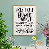 fresh cut flower market  sign
