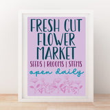 fresh cut flower market sublimation sign