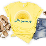 hello summer with sun shirt