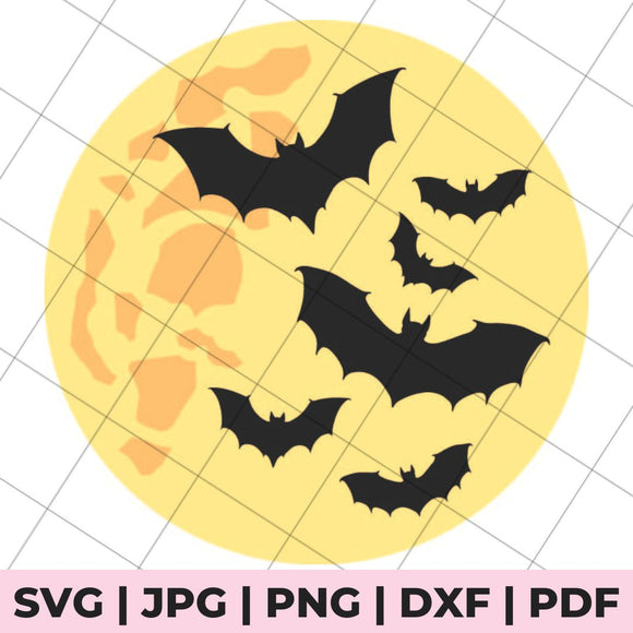 moon with bats svg file