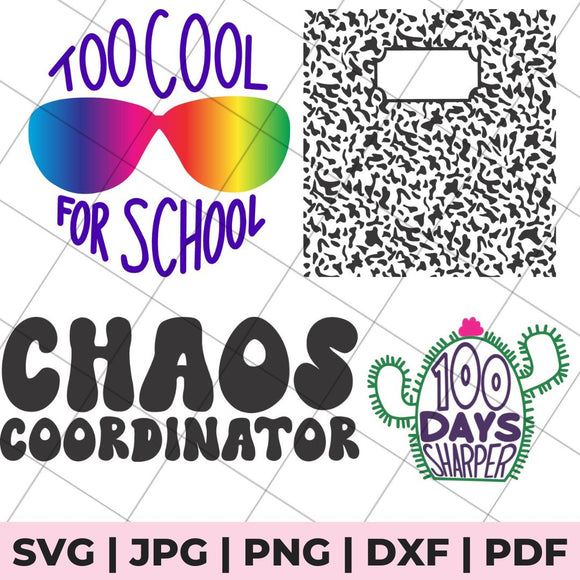 school and teacher svg bundle image