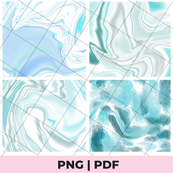four blue & green sublimation patterns png file