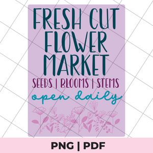 fresh cut flower market sublimation png file