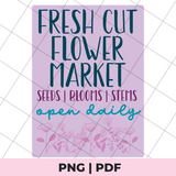 fresh cut flower market sublimation png file