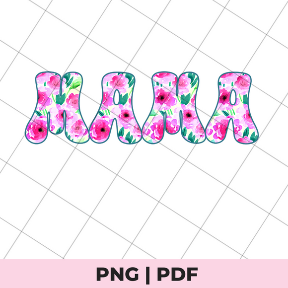 mama floral sublimation png file