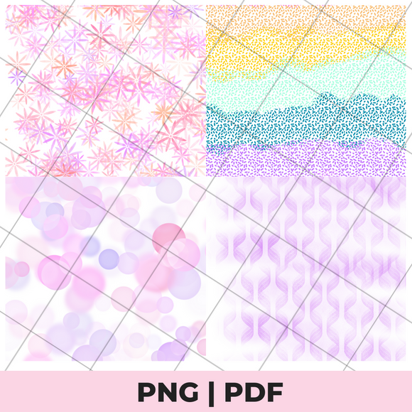 pastel shape pattern sublimation set png file