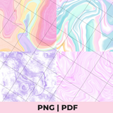 pastel swirl pattern set sublimation png file