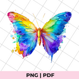 rainbow butterfly sublimation png file