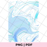Abstract blue and white pattern on a grid background with 'PNG | PDF' text at the bottom.
