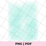 Patterned design with teal and white colors on a grid background, featuring 'PNG' and 'PDF' formats at the bottom.