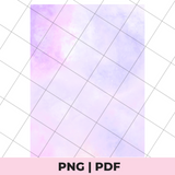 Grid paper with a gradient purple and pink background on a white grid overlay