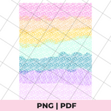 Gradient pattern with pastel colors on a white background, labeled 'PNG | PDF'.