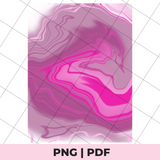 Pink and gray marbled pattern with 'PNG | PDF' text on a grid background