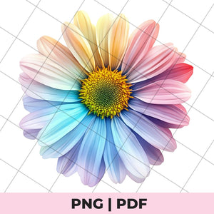 rainbow flower coaster sublimation png file