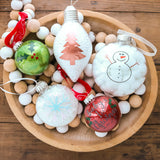 winter shapes on Christmas ornaments