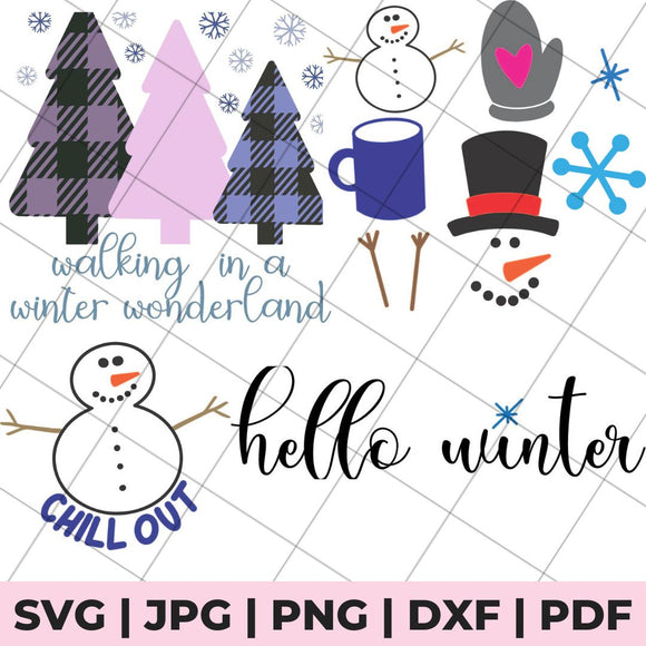 winter fun svg file bundle