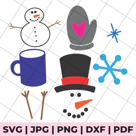set of winter shapes svg file