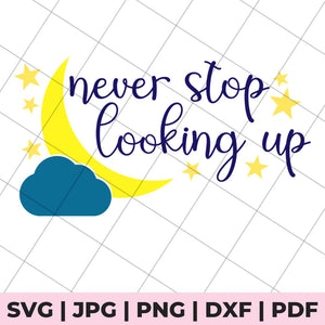 never stop looking up svg file