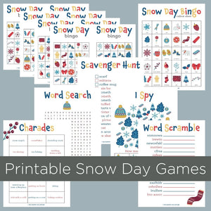 printable snow day game pack