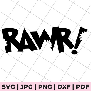 rawr dinosaur wall decor svg image