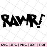 rawr dinosaur wall decor svg image