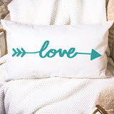 love pillow with an arrow