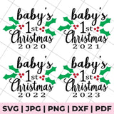 baby's 1st christmas svg file bundle