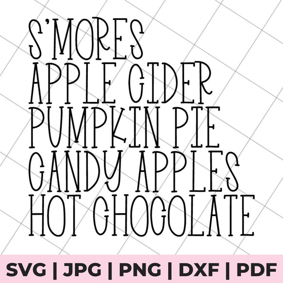 fall foods svg file
