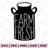 farm fresh milk can svg file