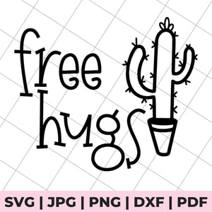 free hugs cactus svg file