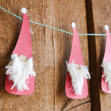 gnome garland with fuzzy beards