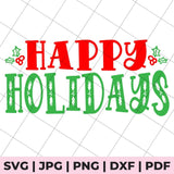 happy holidays svg file