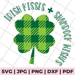 irish kisses and shamrock wishes svg file