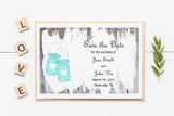 save the date cards with a mason jar