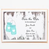 mason jar save the date cards